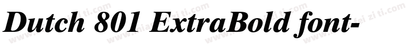Dutch 801 ExtraBold font字体转换